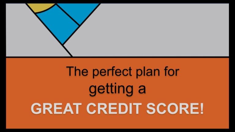 The perfect plan for getting a GREAT CREDIT SCORE!